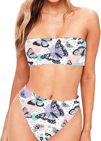 strapless two piece swimsuits