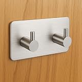 The Bog Standard Double Silver Self Adhesive Hooks - Heavy Duty No Nails view 2