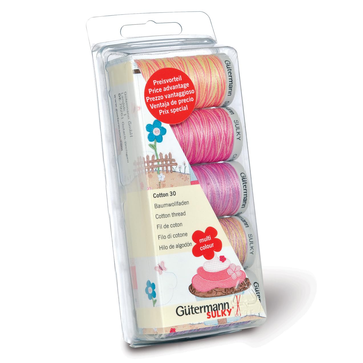 Gutermann Thread Set: Machine Emb. Cotton 30-Pink/Purple, Pinks/Purples