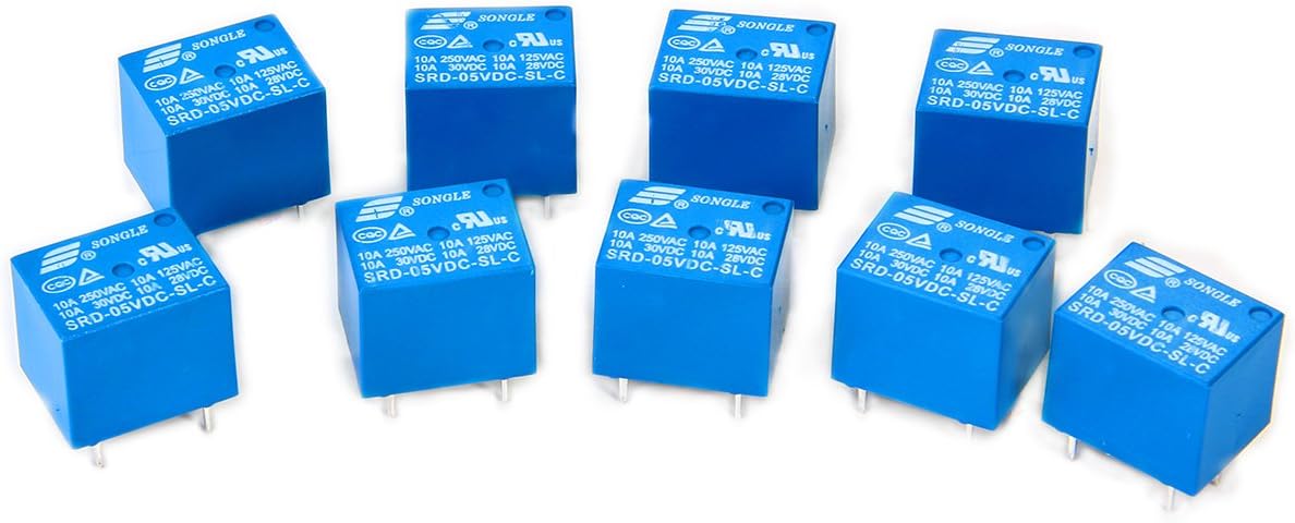 SONGLE 10pcs 5V Mini Electromagnetic Power Relay SPDT 10A PCB Mount 5-Pins Household Appliances Control BI085