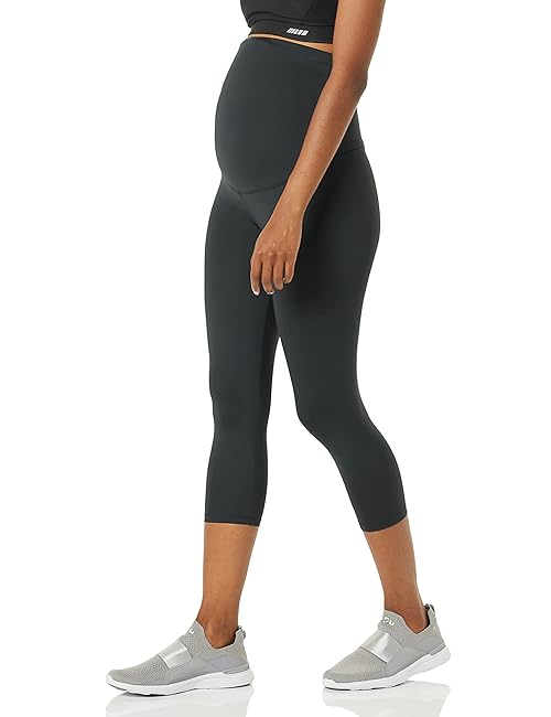Amazon Essentials Women's Maternity Active Sculpt Pregnancy Workout Crop Leggings - Black, Small