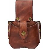 TOURBON Leather Tape Measure Pouch Belt Tool Carrier Holder (Dark Brown Medium)