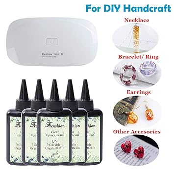 5x100ml Crystal Clear Transparent Epoxy Resin Uv Led Resin Non Toxic With Uv Lamp For Resin Molds 5x100ml Crystal Clear Transparent Epoxy Resin Uv Led Resin Non Toxic With Uv Lamp For Resin Molds