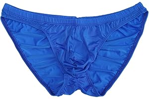 Summer Code Men's Sexy Bikini Brief Elastic Silky Ruched Back Underwear Swimwear