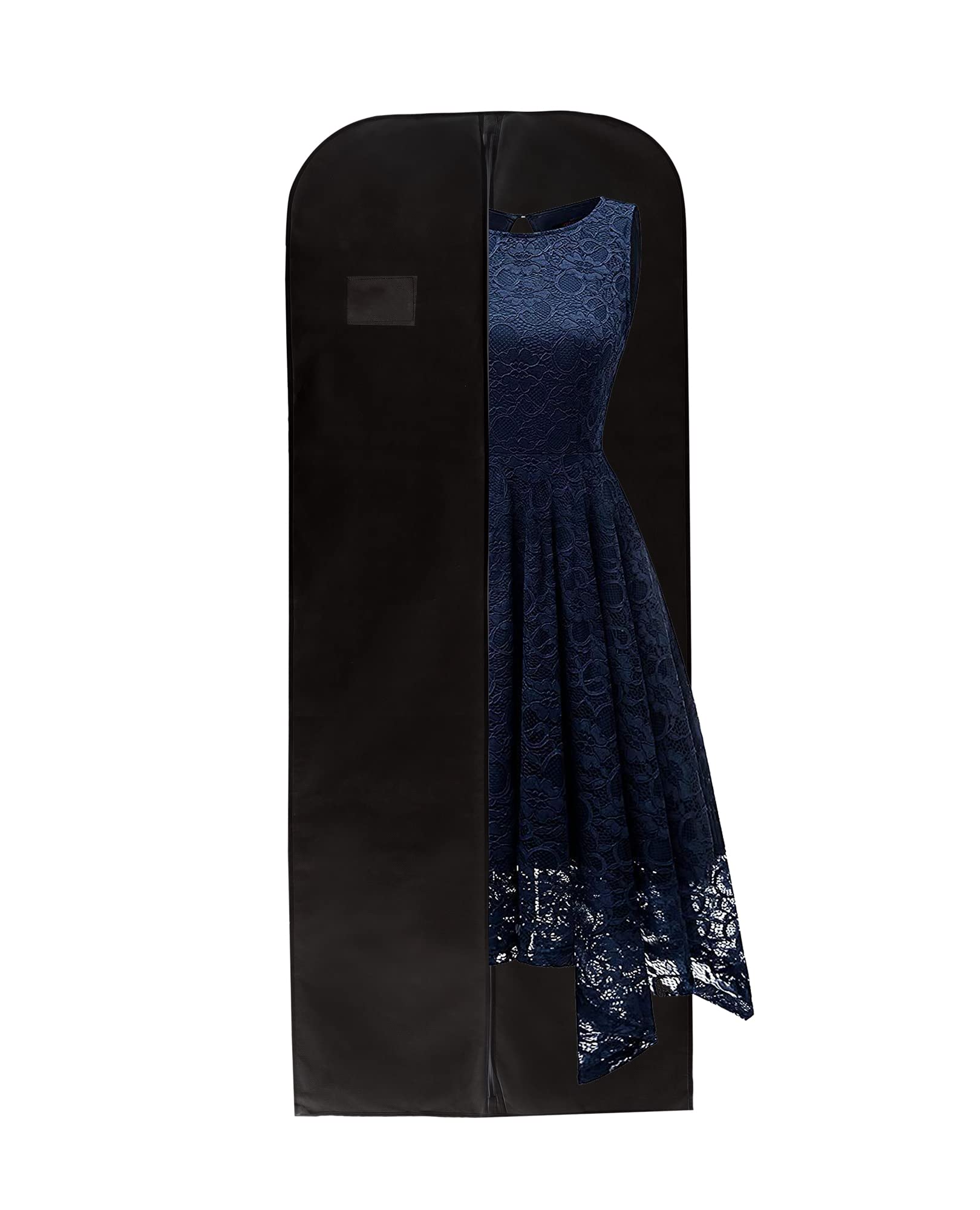 Wedcova Dress Bag | Hanging Garment Bags | Full Length Travel Protector | Wedding Clothes Storage Cover with Zipper for Women | Pack of 1 | 60 Inch | Black