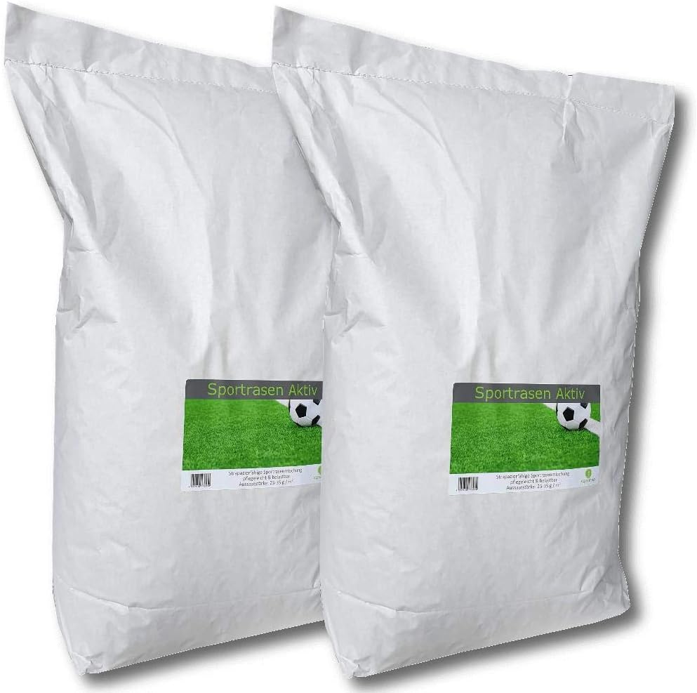Sportrasen Aktiv 20 kg Rasensamen Sportrasensamen Familienrasen Grassamen Rasen