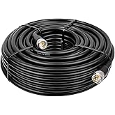 MOOKEERF RG8 Coaxial Cable 100FT, UHF Male PL-259 Cable CB Coax Cable 50 Ohm UHF Jumper Cable for CB Radio, VHF Radio, SWR Me
