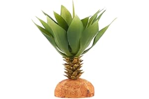 WOLEDOE Faux Agave Plant, Reptile Decor for Terrarium, Crested Gecko Tank Accessories fit Leopard Gecko Bearded Dragon Lizard Chameleon Snake Tortoise