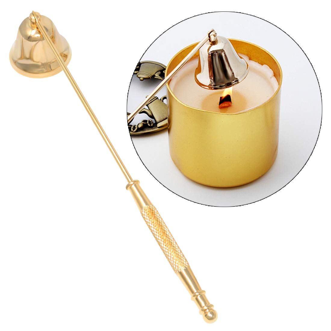 Yolyoo Candle Wick Trimmer/Dipper Candle Snuffer Candle Accessory Set 3 in 1 Candle Tool kit (Gold)