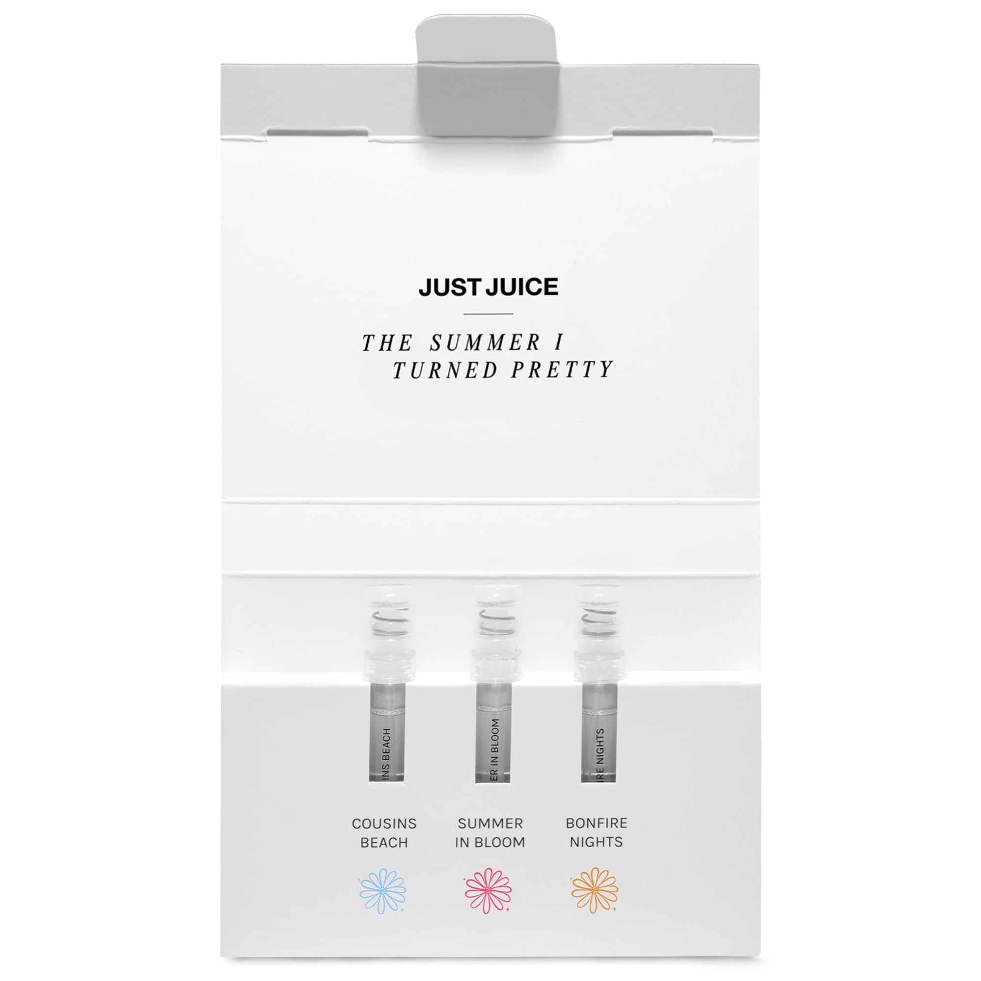 Just Juice - The Summer I Turned Pretty Mini Perfume Set - 3 Perfumes for Women and Men - Cousins Beach, Bonfire Nights, Summer in Bloom - 3 pc