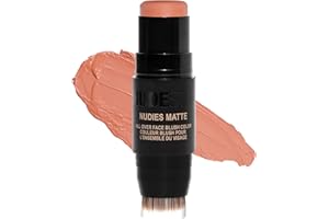 Nudestix Nudies Blush Stick – 3-in-1 Cream Blush for Cheeks, Eyes & Lips with Built-In Brush | Soft Matte Finish for a Natura