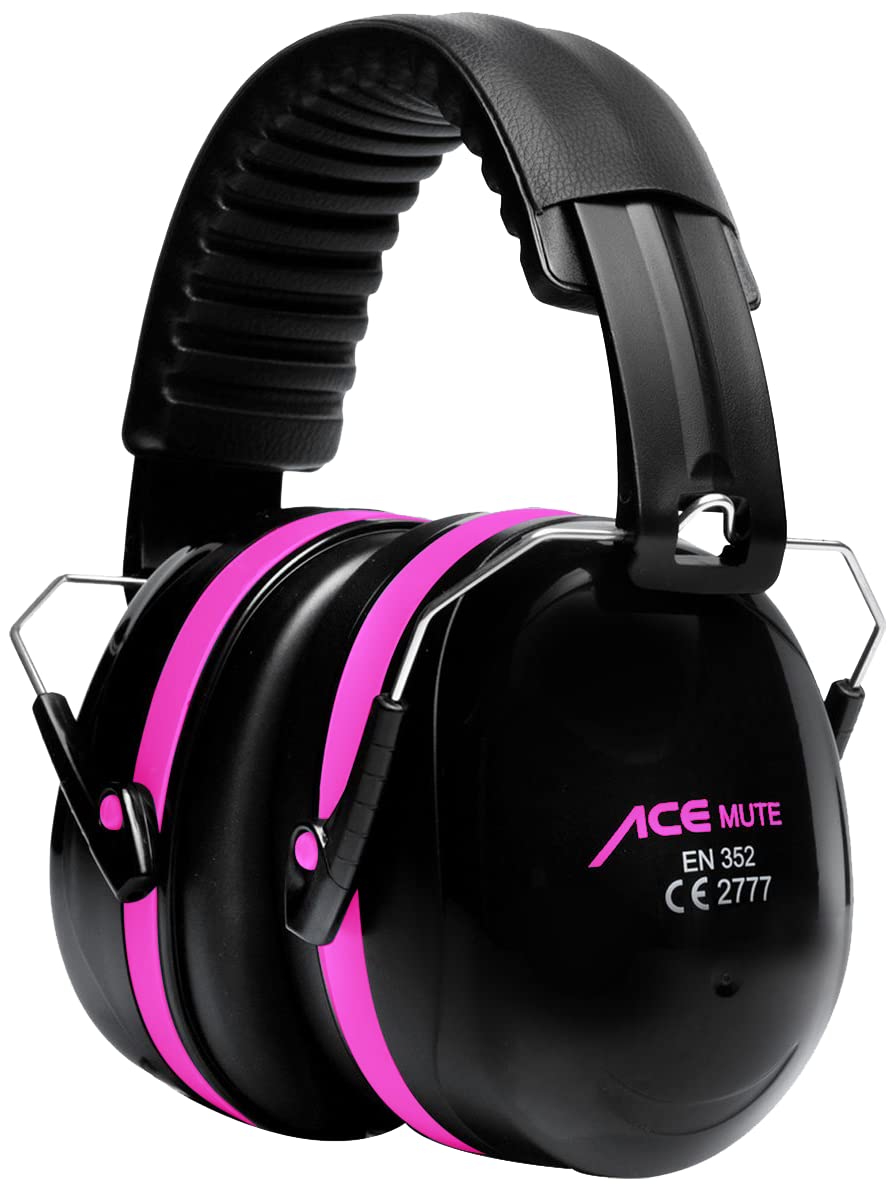 ACE Mute Noise Cancelling Headphones for Work and Shooting Sports EN 352-1 Pink