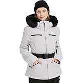 BGX Women's Ski Jacket Snowboard Warm Winter Short Slim Fit Snow Coat Mountain Windproof Waterproof with Hooded