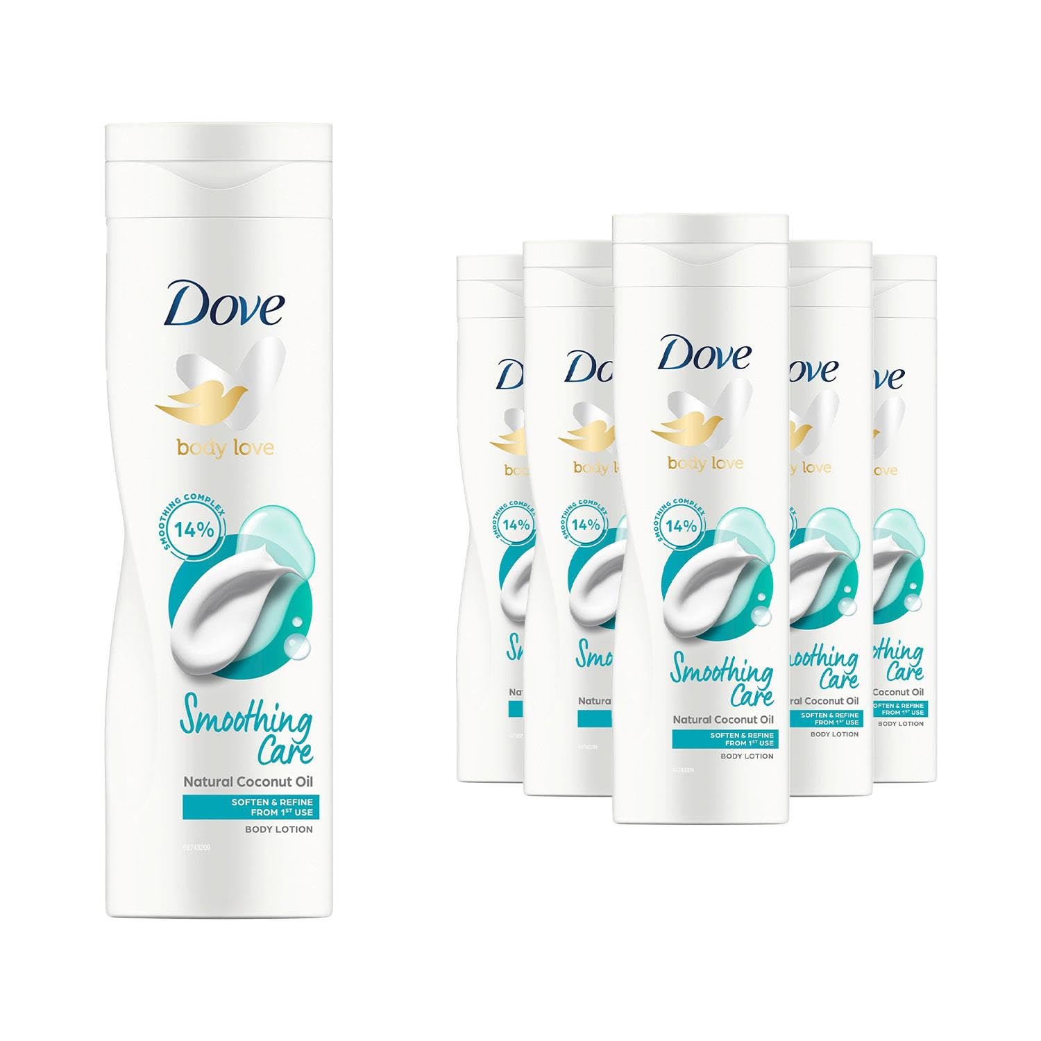 6xDove Nourishing Body Lotion with Coconut Oil Soften & Refine, 250ml