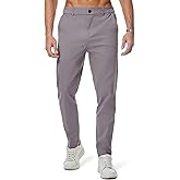 JMIERR Men's Chino Pants Casual Elastic Waist Tapered Golf Trousers