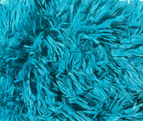 Brilliant Home Design Luxurious Faux Fur Body Pillow Cover with Long Hair, Removable with Sturdy Zipper Closure, Ultra Soft, Fits up to 20 X 54 Body Pillow (Multiple Colors Available) (Turquoise)