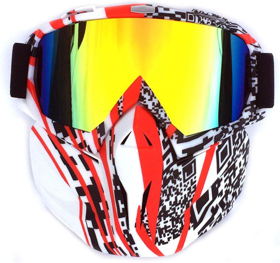 Winter Snow Sports Ski Snowboard Snowmobile MTB Face Mask Shield Goggles Glasses (QR Code Frame Colorful Lens)