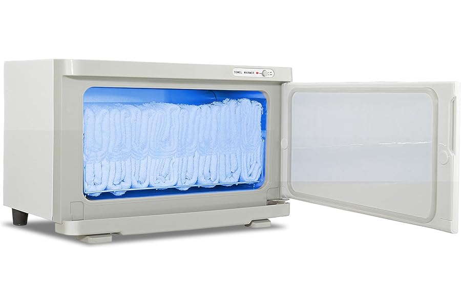 Pursonic Professional Towel Warmer with UV Sterilizer – 8L Premium Towel Warmer 360 Heating with Separate Water Tank – Aluminum Interior for Bathroom, Spa, Salon & Home (White)