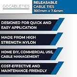 Gocableties 100 Pack 300mm x 7.6mm Reusable Heavy Duty Black Cable Ties view 6