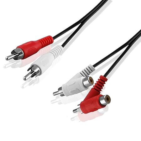 BestPlug 1,5 Meter Y Audio RCA L-R Kabel Adapter Verteiler Splitter Weiche / 2 Cinch Stecker männlich gerade auf 2 Cinch Stec