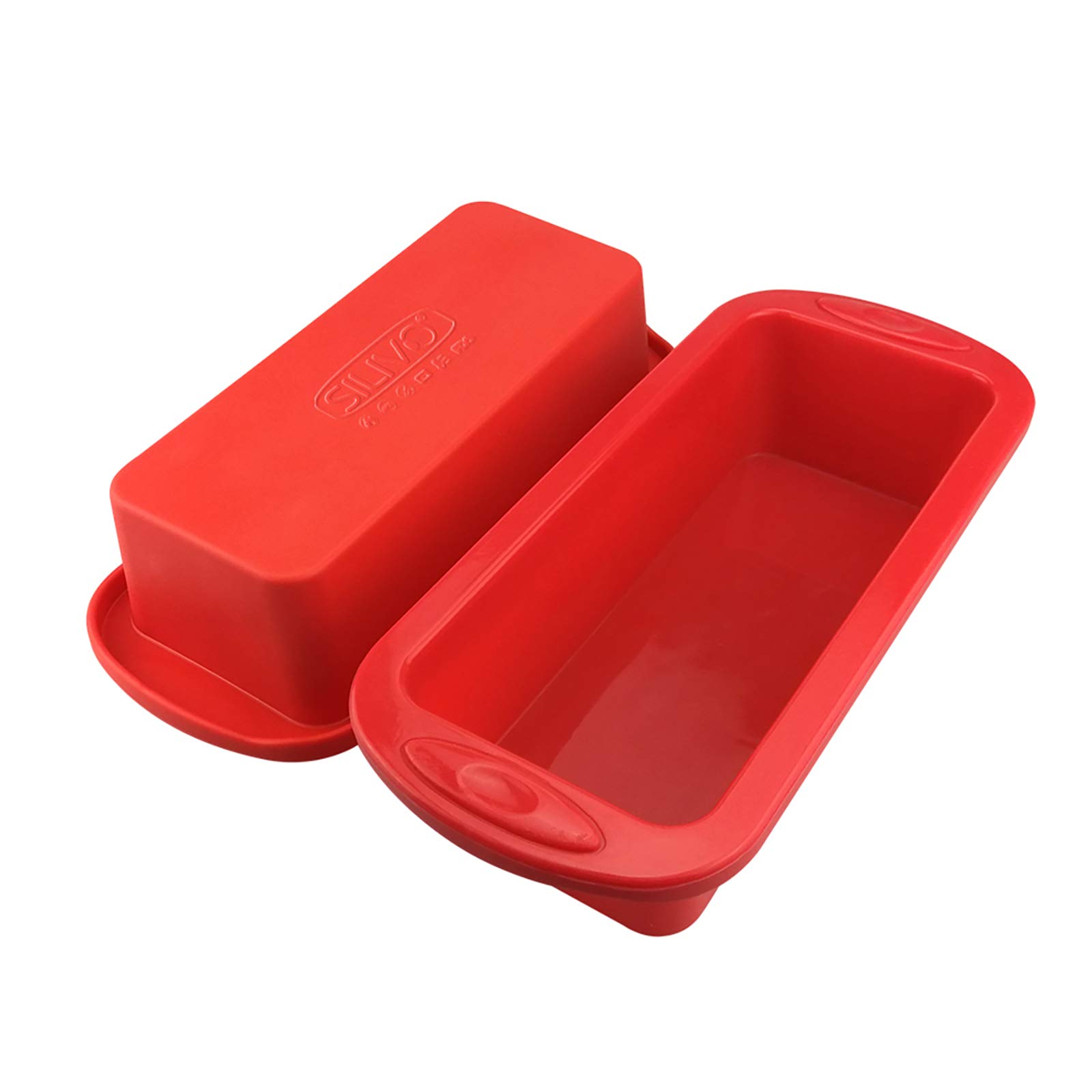 SILIVO Silicone Bread & Loaf Tins for Baking 22x9x6 cm, 2Pcs Rectangle Cake Tin, Nonstick Silicone Cake Moulds for Baking, Bread Baking Pans for Loaves
