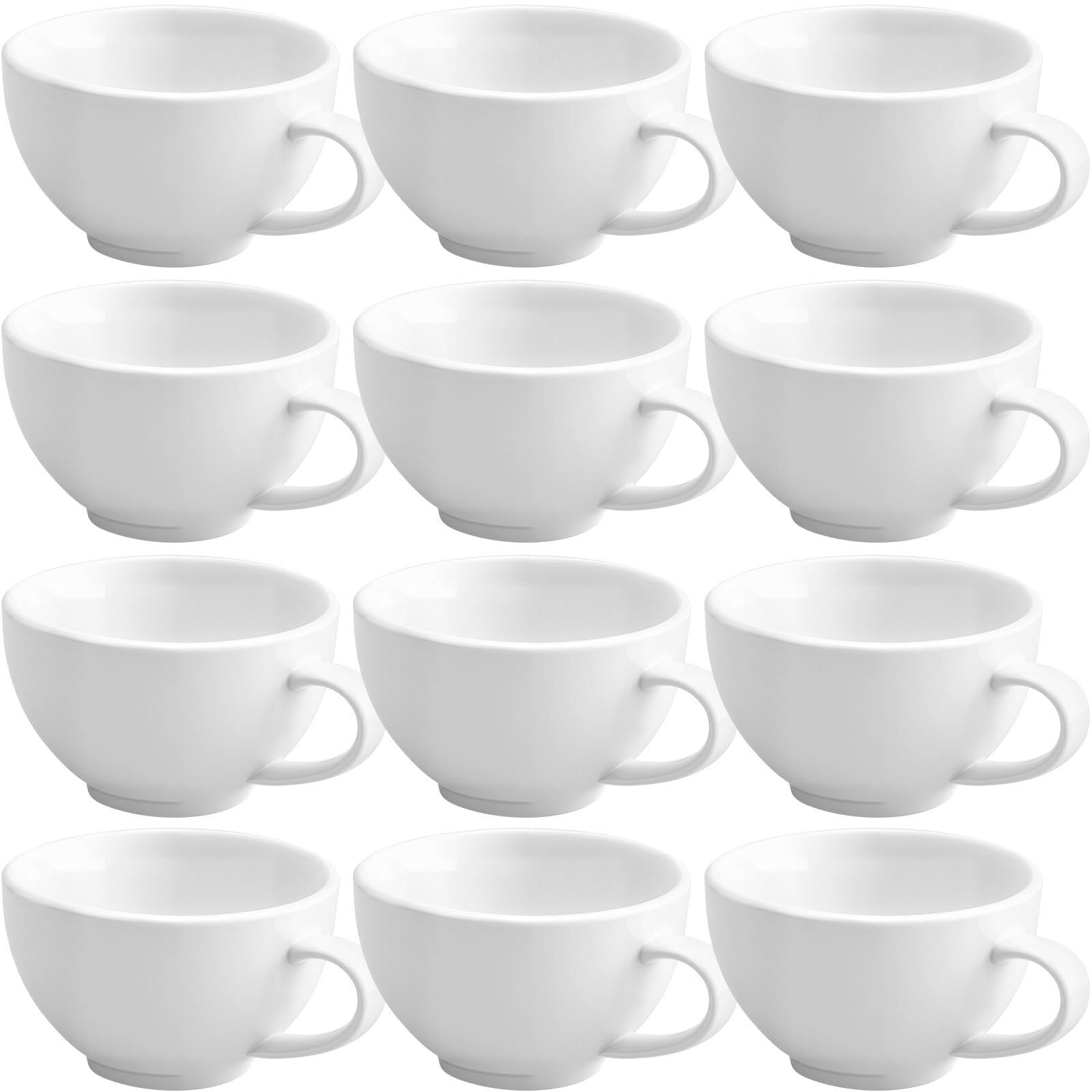 Photo 1 of Reallnaive 12 Pcs Porcelain Espresso Cup Set 5 oz 150 ml White Tiny Ceramic Coffee & Tea Mugs for Cafes Offices Homes and Restaurants