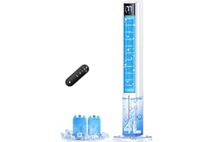 FANCOLE 44 INCH Windowless Air Conditioner with 4 Modes & 3 Speeds, 12H Timer, 4L Tank for 24H Cooling Evaporative Air Cooler, 4 Ice Packs, 17Ft Remote, 120° Oscillating Portable AC Unit for Bedroom