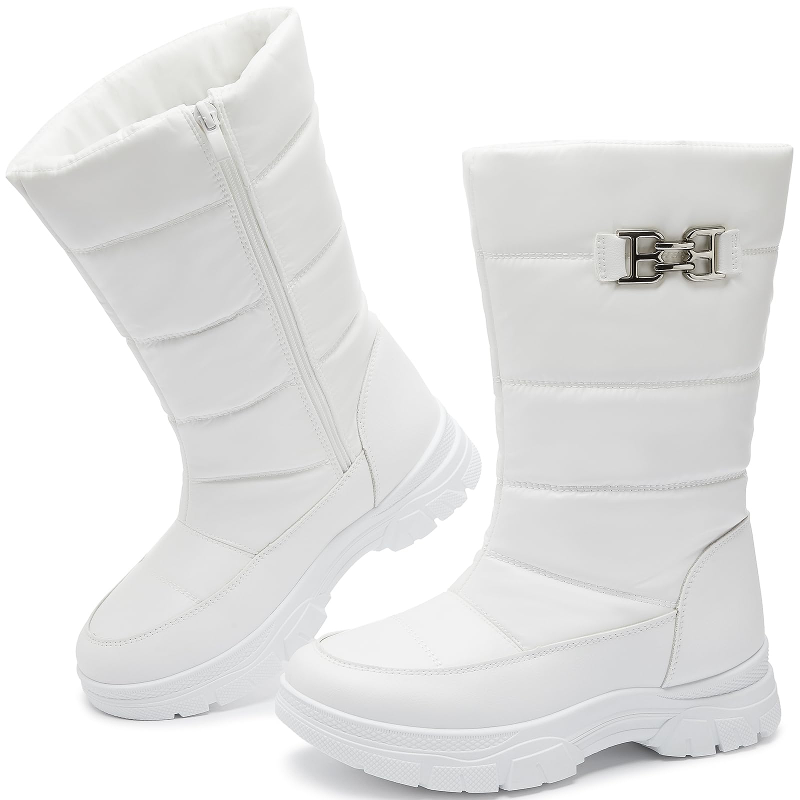 Women's Snow Boots - Mid-Calf Winter Boots With Faux Fur Lining, Anti-Slip Rubber Sole, Waterproof & Warm For Walking