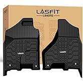 LASFIT Floor Mats for Ram 1500/2500/3500 Crew Cab 2013-2018 Front, for Ram 1500 Classic Crew Cab 2019-2024 All Weather TPE Custom Fit Car Mats Truck Front Liners 1st Row Only, Black