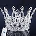 FUMUD Imperial Medieval 3.9inch Crowns Full Rould Gold/Silver Tiaras For Women Clear Crystal Pageant Party Costumes Diadem Hair Jewelry (Silver ) by FUMUD Jewelry