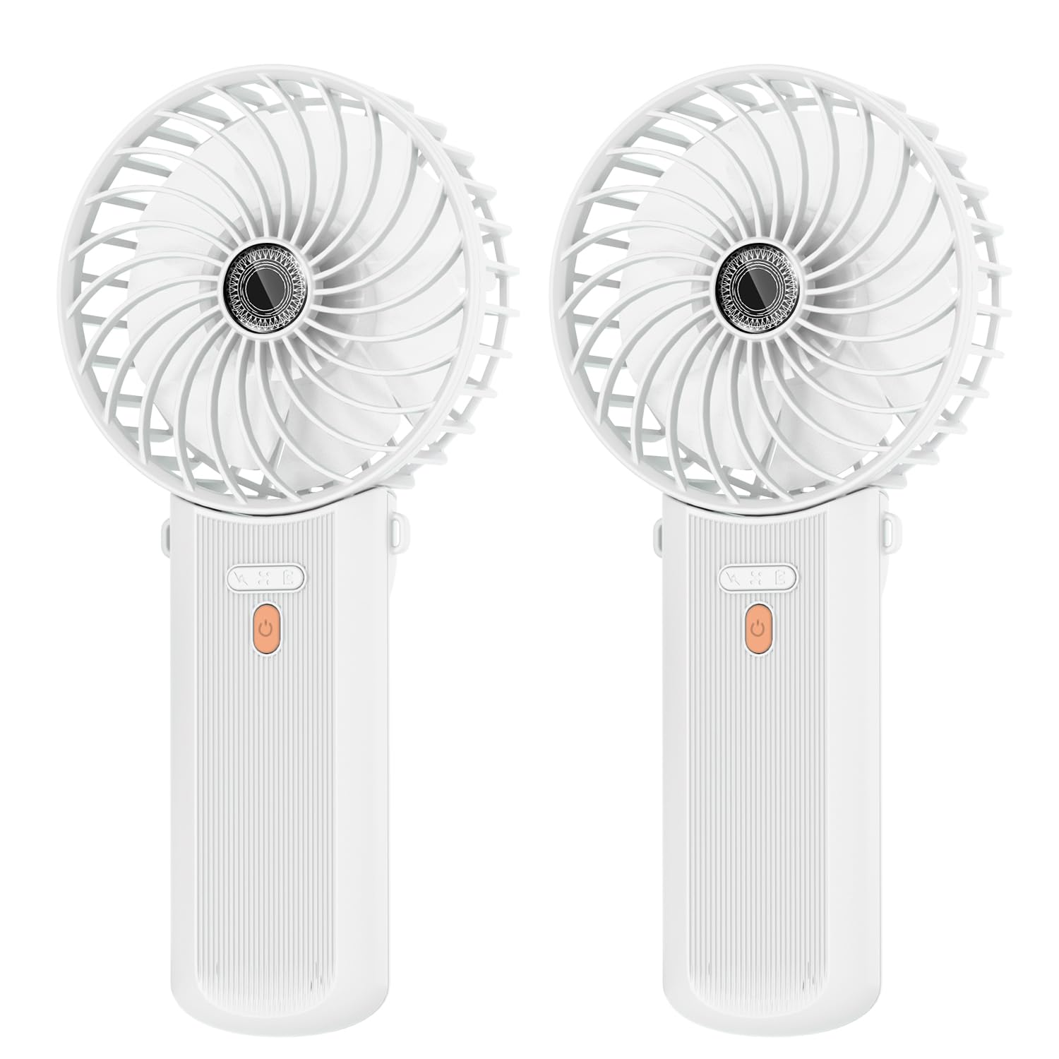 Lepwings Handheld Fan, Pack of 2 Mini Fans, USB Rechargeable, 5.5-16 Hours Runtime, 4 Wind Speeds, Foldable Quiet Small Fan for Travel, Office, Home and Outdoor - White
