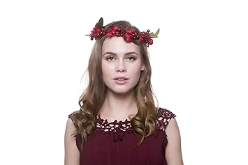 Amazon Com Ever Fairy Bride Women Flower Crown Hair Band Wedding