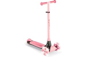 Y-Volution Y Glider Kiwi | Three Wheel Kick Scooter for Kids with LED Wheels for Children Age 3+ Years (Pink)