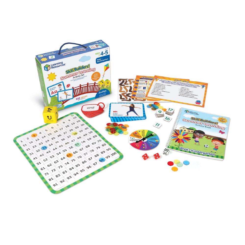 Photo 1 of Learning Resources Skill Builders Summer Learning Activity Set PreK to Kindergarten, 320 Pieces, Ages 4+, Learning to Read for Kids, Handwriting Practice for Kids, Reading Games