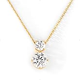 STORYJEWELLERY Rhinestone Necklace for Women, Cubic Zirconia Necklace, Sterling Silver Wedding Necklace, Gold Plated Jewelry, Gifts for Her