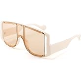 FEISEDY Oversized Fashion Square Women Sunglasses Big Frame Metal Rivet Unique Female Trend Shades B4029