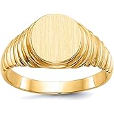 JewelryWeb 14k Yellow Gold Solid Polished Mens signet Ring Size 9 Ring for Men