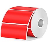 FINDAT Red Thermal Labels 2×1 Inch Vinyl Rectangle Stickers for M110 M120 M220 M221 Waterproof Portable Direct Printer Label for Business Logo Design 350 PCS