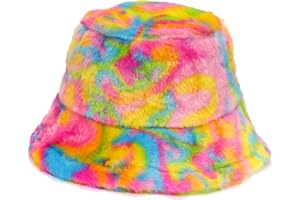 WETMT Fuzzy Bucket Hat for Women Furry Fur Bucket Hat Winter Warm Plush Fisherman Fluffy Sherpa Bucket Hat