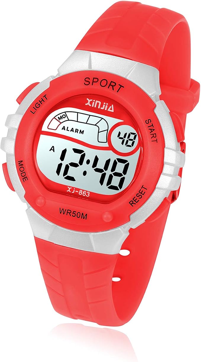 Orologio Digitale Sportivo Per Bambini – LED, 50m Impermeabile, Cinturino In Silicone, Multifunzione (ora, Data, Anno), Regalo Per Ragazzi E Ragazze
