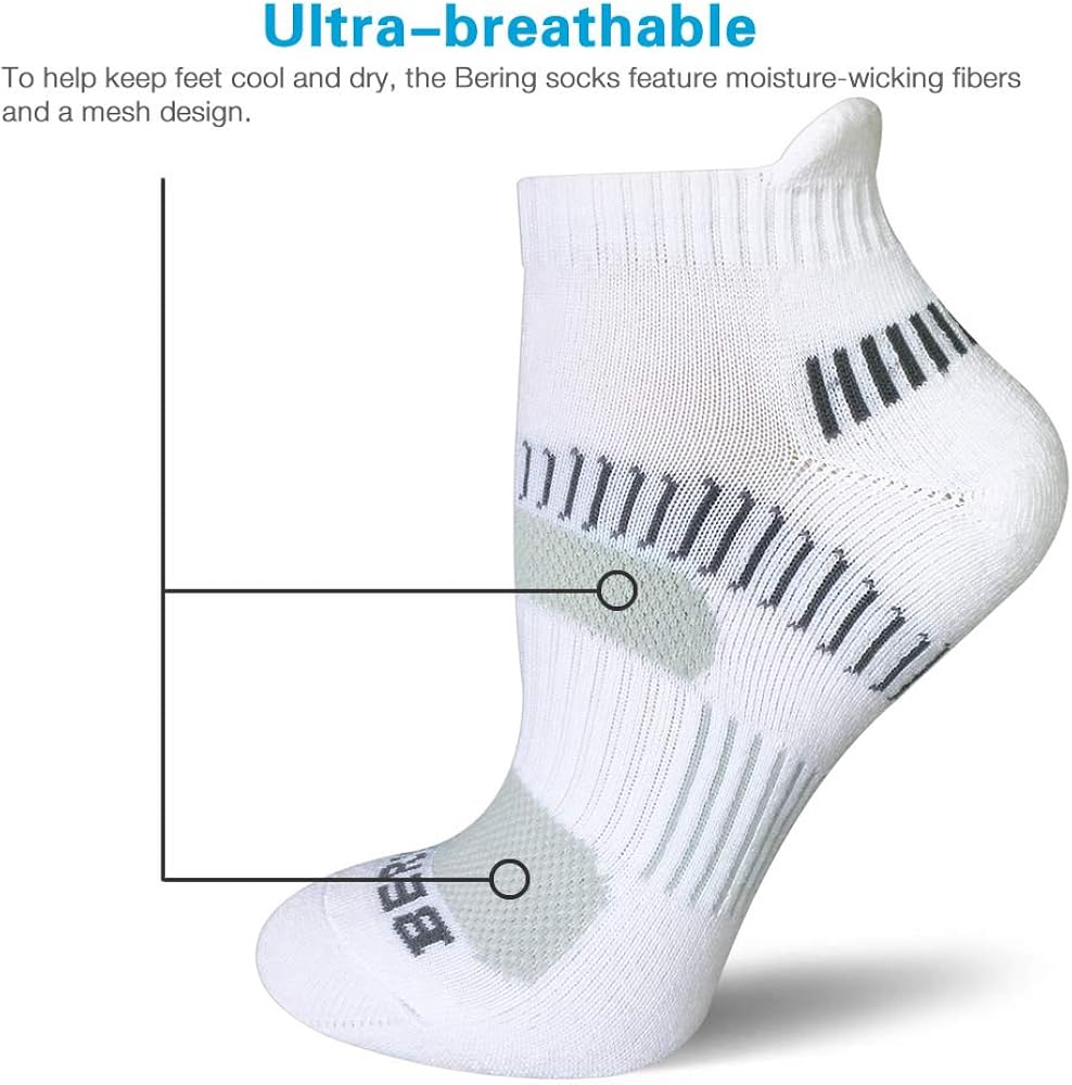 BERING Women's Performance Athletic Running Socks (6 Pair Pack): Clothing