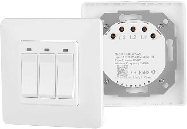 Smart Switch 100 240V WiFi Phone Control remoto Interruptor de pared de alta resistencia para AlexaGoogle HomeIFTTT EU Plug3 keys