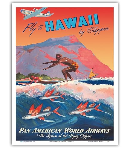 Hawaiian Air アートマップ ビンテージポスター Hawaiian Air アートマップ ビンテージポスター Hawaiian Air