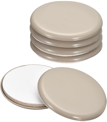 20 Pcs Brown Felt Furniture Sliders - Round Chair Leg Glides For Carpet, Tile, Hardwood Floors