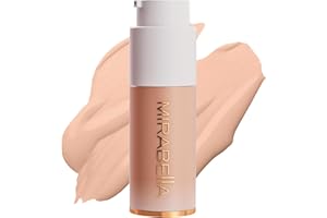 Mirabella Invincible For All HD Full Coverage Foundation Makeup, Liquid Foundation for Sensitive Skin and All Skin Types with Age-Defying Benefits, Hyaluronic Acid and Matrixyl 3000, Light L90