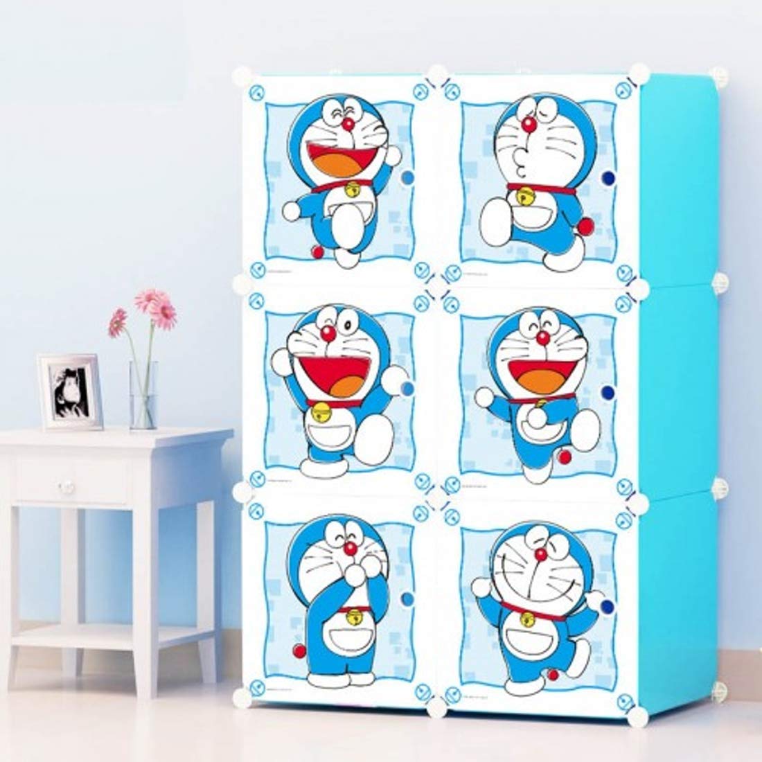 Jeval Interlocking Plastic Sheet Foldable Clothes Storage Wardrobe