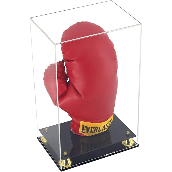 Deluxe Acrylic Boxing Glove Display Case with Mirror, Wall Mount and