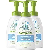 Babyganics Baby Shampoo + Body Wash Pump Bottle, Fragrance Free, 16oz, 3 Pack