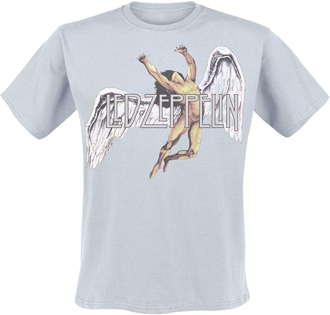 Led Zeppelin T Shirt Large Icarus Band Logo Official Mens Grey Amazon