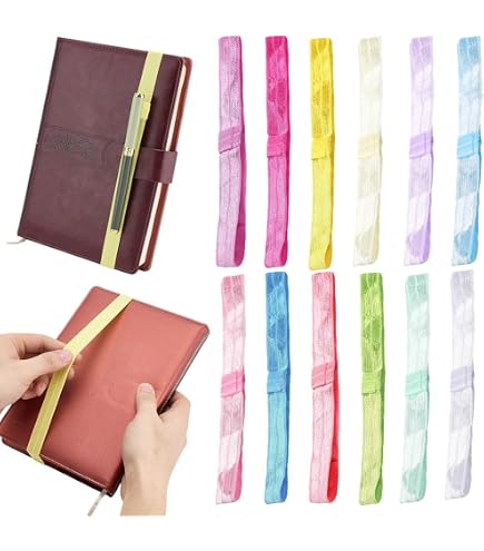 20 Sangles élastiques Pour Livre - Largeur 15 Mm, Longueur 35-37 Cm, 20 Couleurs, Marque-page Avec Boucle Stylo
